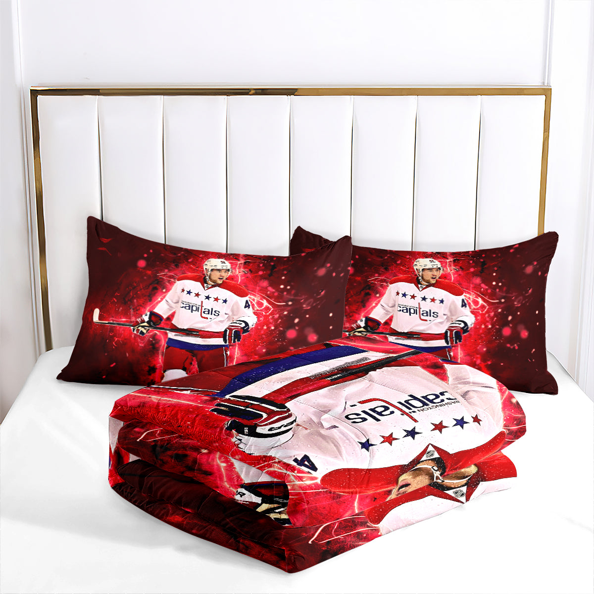 Washington Capitals Hockey League Comforter Pillowcase Sets Blanket All Season Reversible Quilted Duvet