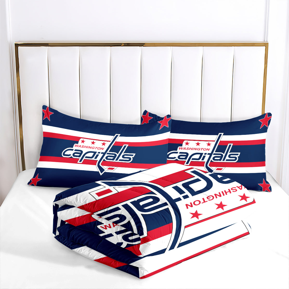 Washington Capitals Hockey League Comforter Pillowcase Sets Blanket All Season Reversible Quilted Duvet