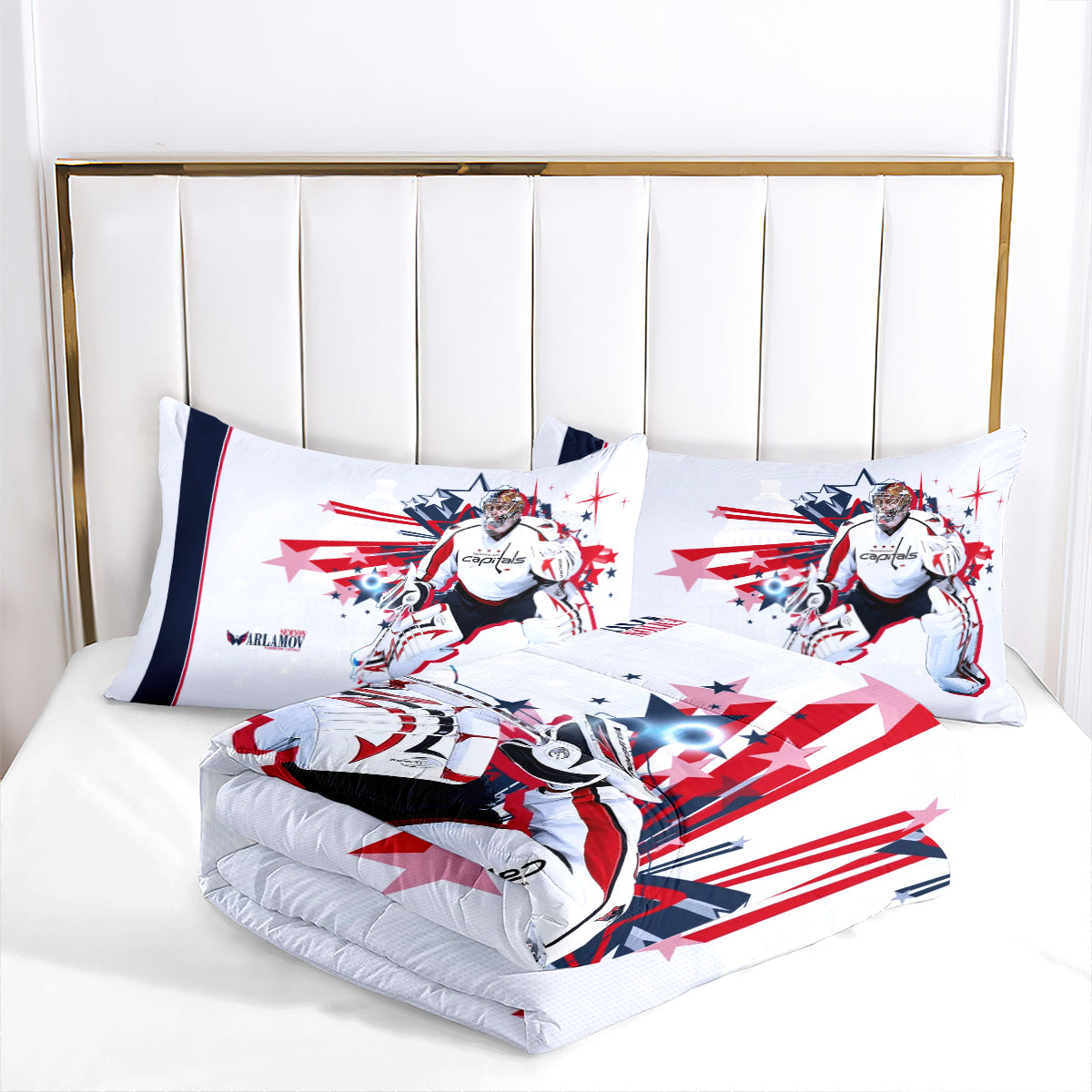 Washington Capitals Hockey League Comforter Pillowcase Sets Blanket All Season Reversible Quilted Duvet