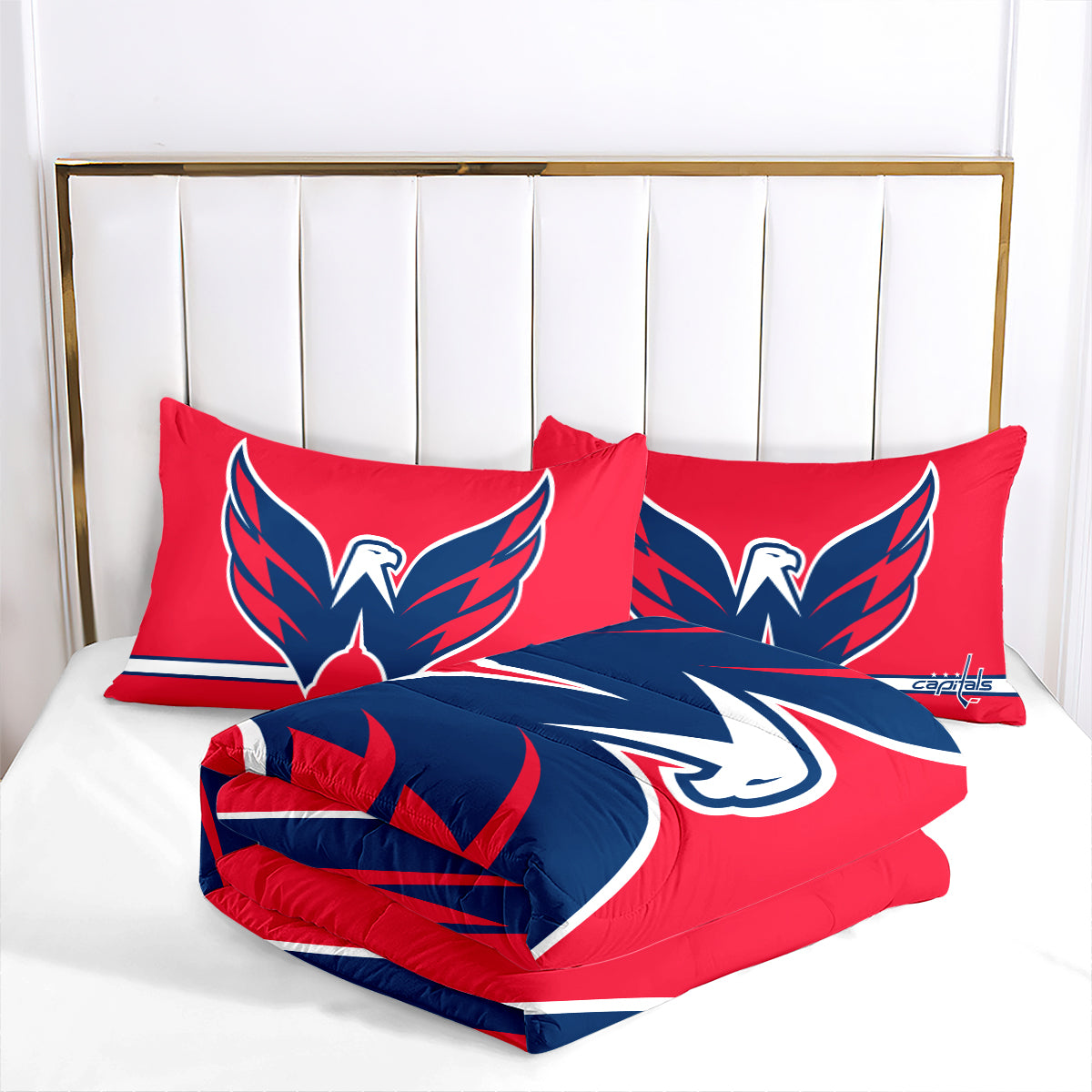 Washington Capitals Hockey League Comforter Pillowcase Sets Blanket All Season Reversible Quilted Duvet