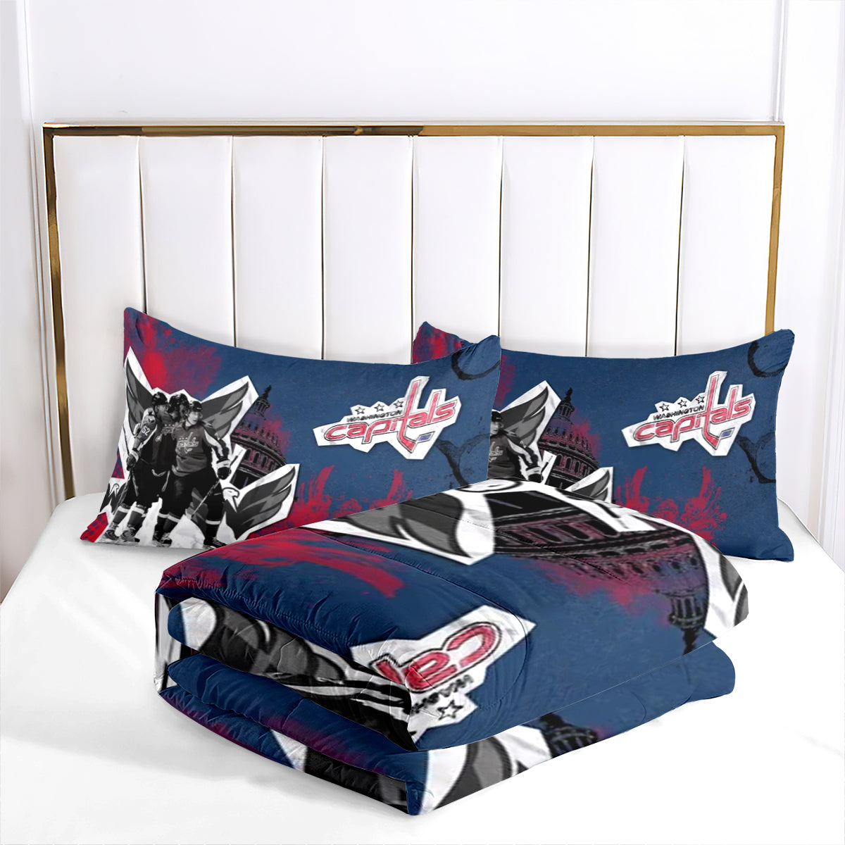 Washington Capitals Hockey League Comforter Pillowcase Sets Blanket All Season Reversible Quilted Duvet