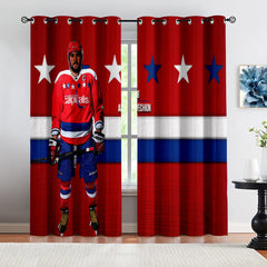 Washington Capitals Hockey League Blackout Curtains Drapes For Window Treatment Set