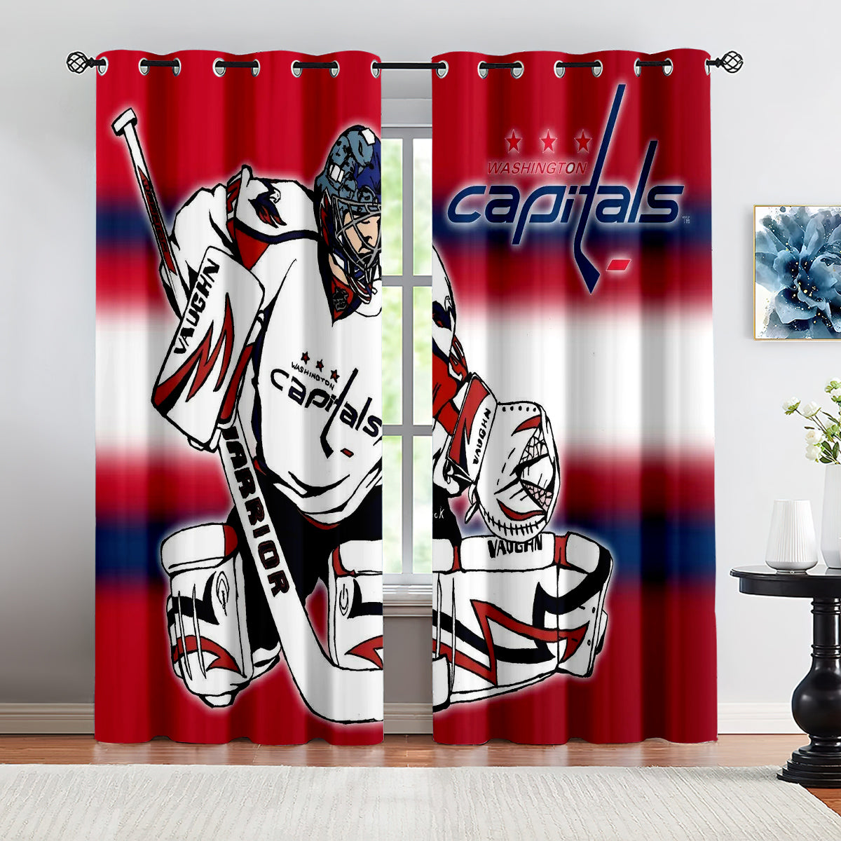 Washington Capitals Hockey League Blackout Curtains Drapes For Window Treatment Set