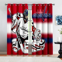 Washington Capitals Hockey League Blackout Curtains Drapes For Window Treatment Set