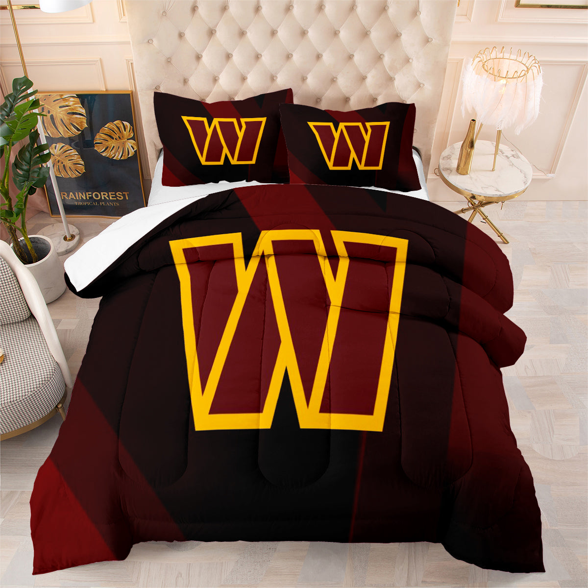 Washington Commanders Football Team Comforter Pillowcase Sets Blanket All Season Reversible Quilted Duvet