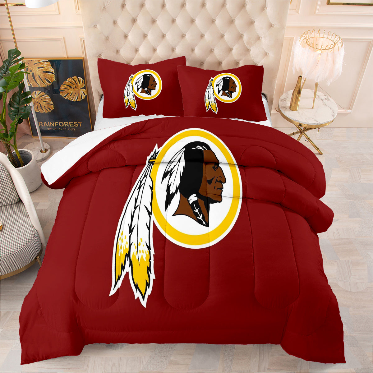 Washington Commanders Football Team Comforter Pillowcase Sets Blanket All Season Reversible Quilted Duvet