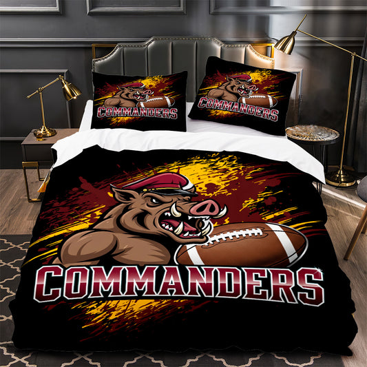 2026 NEW Washington Commanders Footbball Duvet Cover Quilt Case Pillowcase Bedding Set Without Filler 1240