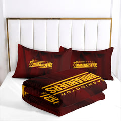 Washington Commanders Football Team Comforter Pillowcase Sets Blanket All Season Reversible Quilted Duvet