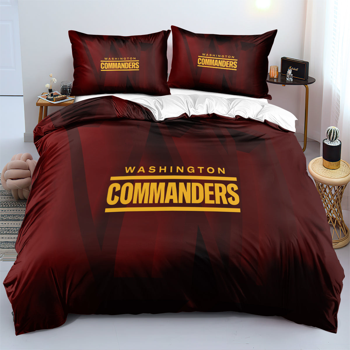 Washington  Football League Commanders  Duvet Cover Quilt Cover Pillowcase Bedding Set