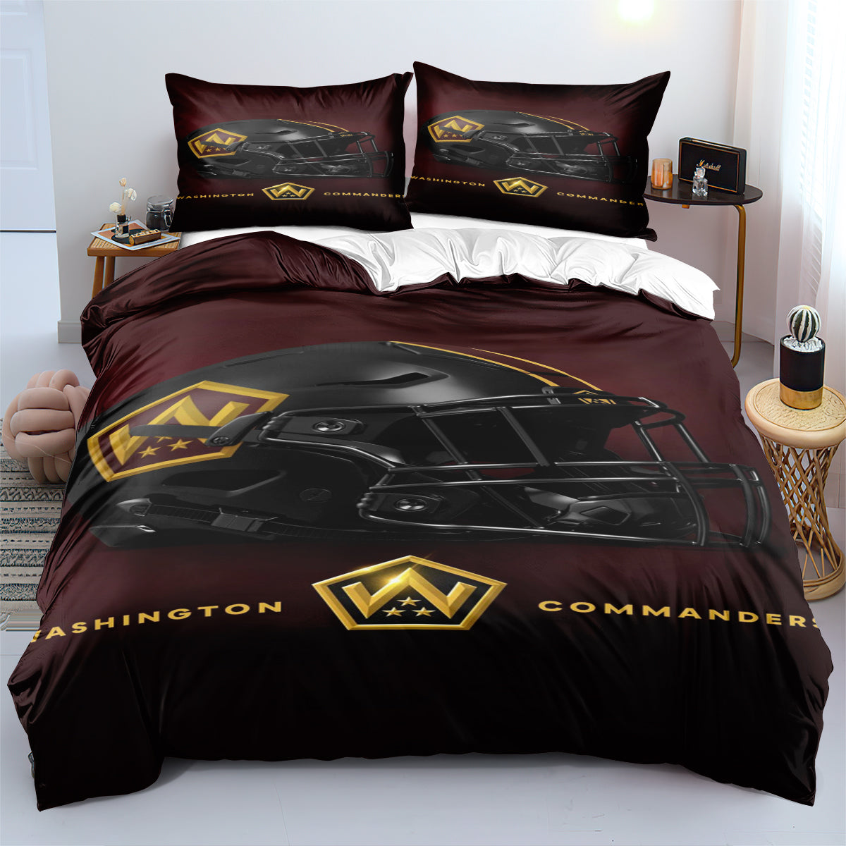 Washington  Football League Commanders  Duvet Cover Quilt Cover Pillowcase Bedding Set