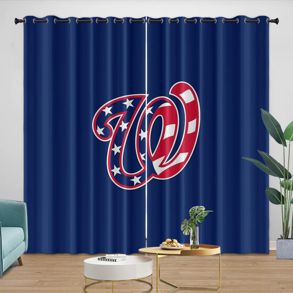 Washington Nationals Blackout Curtain for Living Room Bedroom Window Treatment