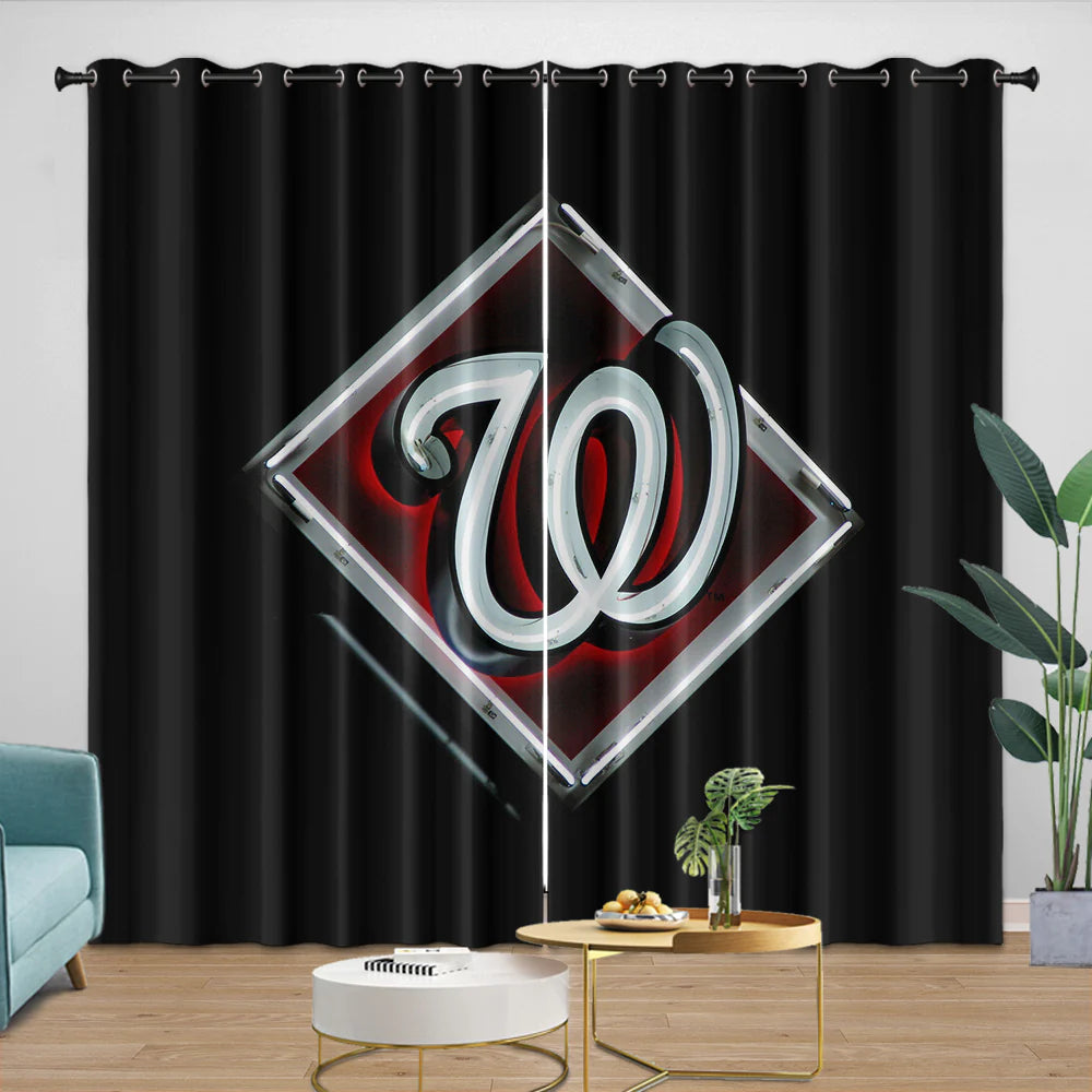 Washington Nationals Blackout Curtain for Living Room Bedroom Window Treatment