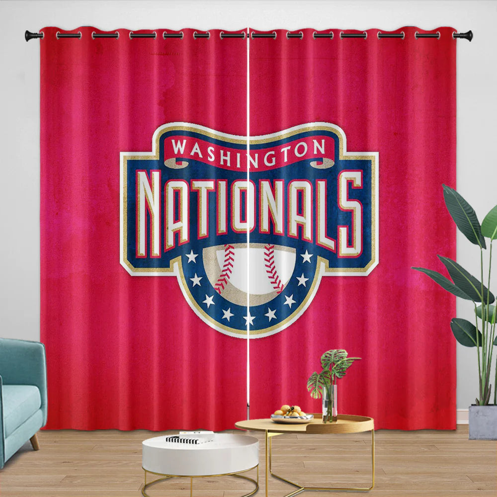 Washington Nationals Blackout Curtain for Living Room Bedroom Window Treatment