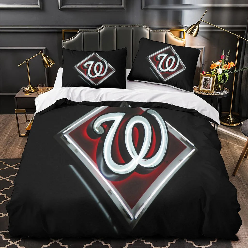 Washington Nationals Duvet Cover Quilt Case Pillowcase Bedding Set Without Filler