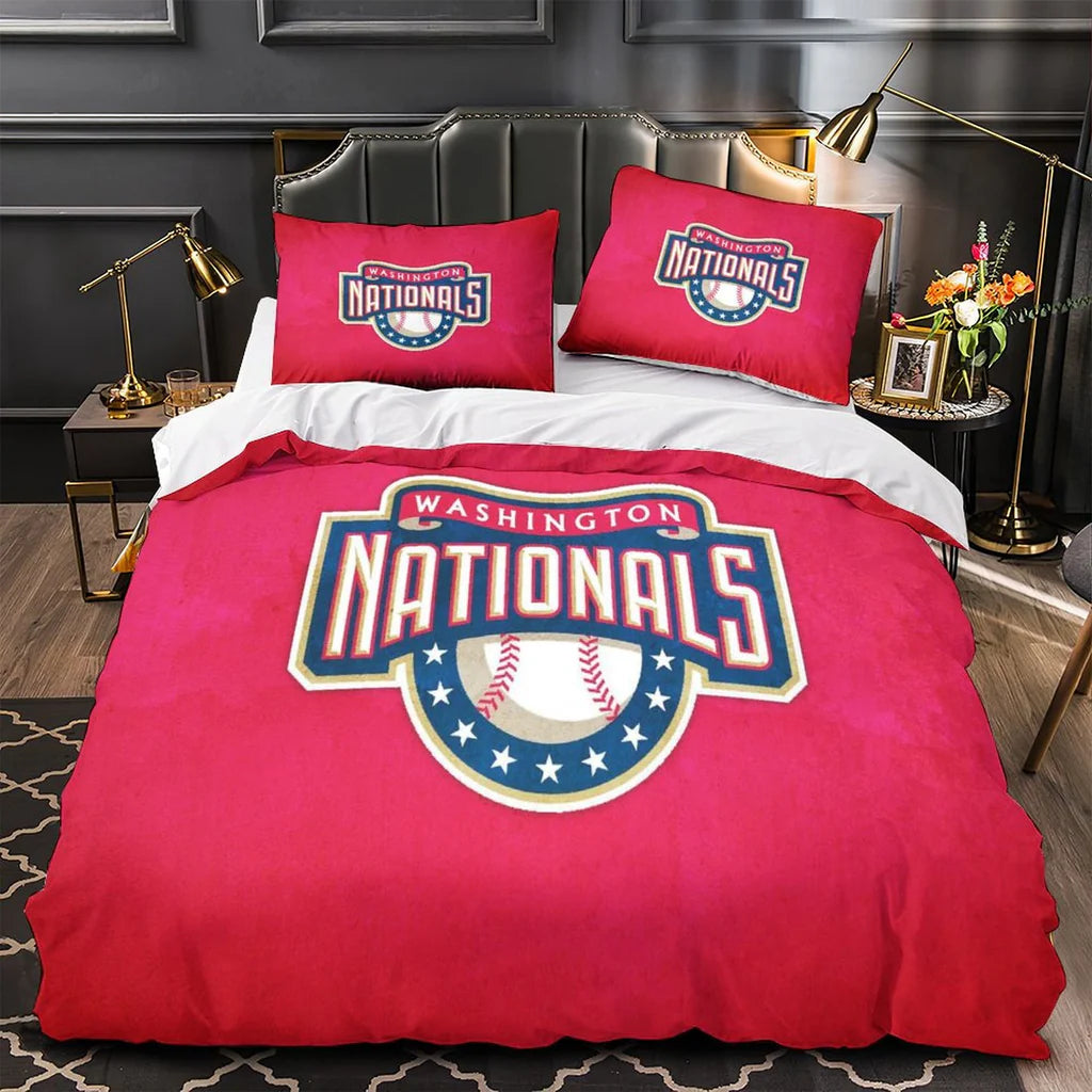 Washington Nationals Duvet Cover Quilt Case Pillowcase Bedding Set Without Filler
