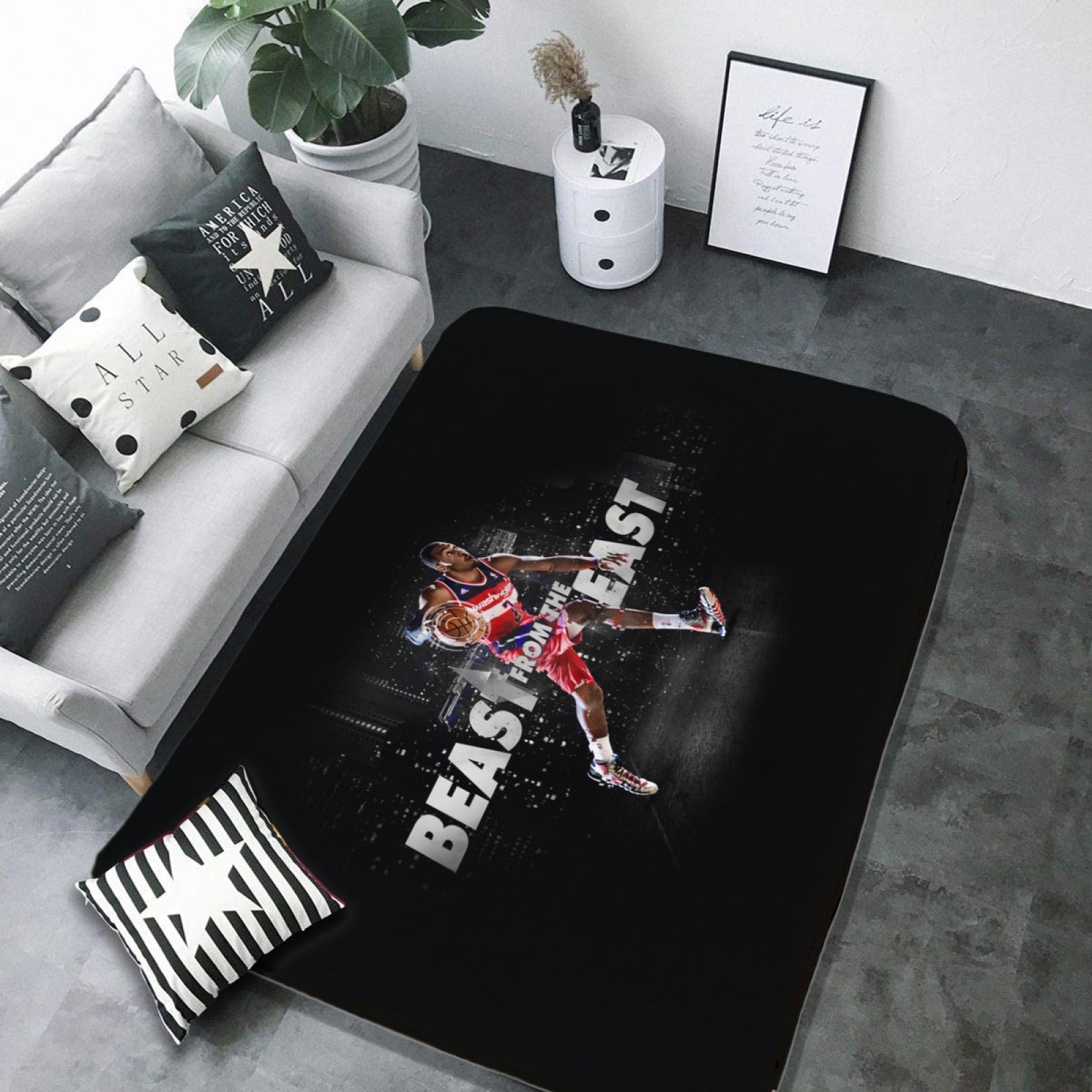 Washington Basketball WizardsCarpet Living Room Bedroom Mats Kitchen Bathroom Rug