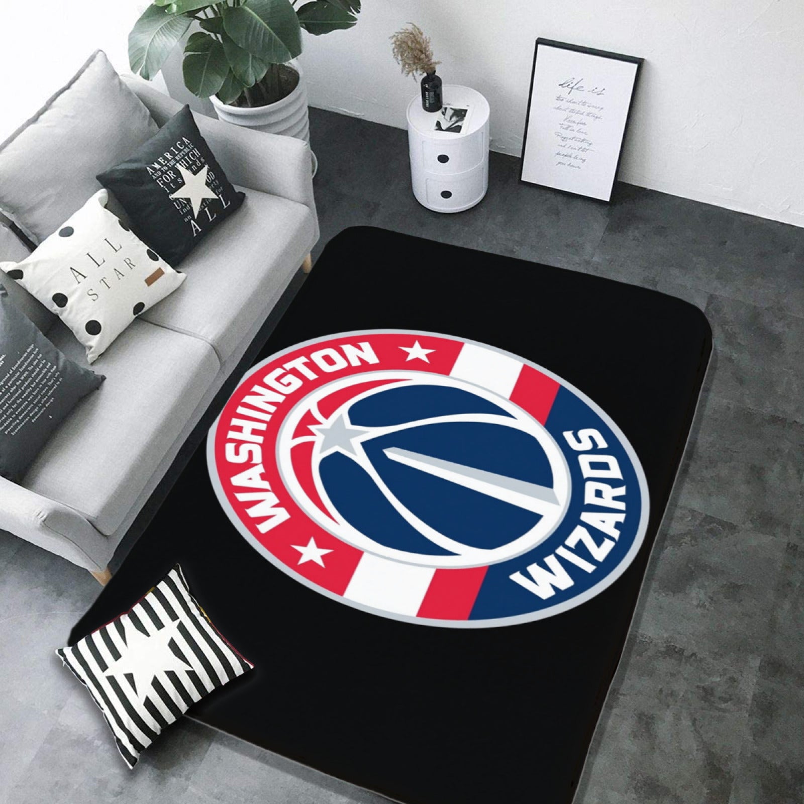 Washington Basketball WizardsCarpet Living Room Bedroom Mats Kitchen Bathroom Rug