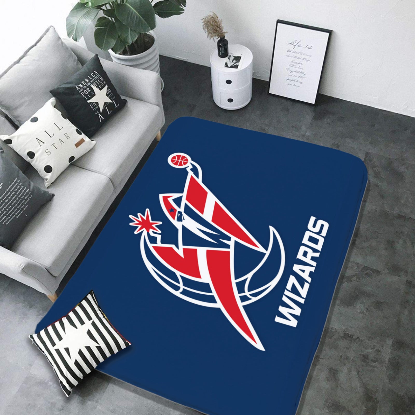 Washington Basketball WizardsCarpet Living Room Bedroom Mats Kitchen Bathroom Rug