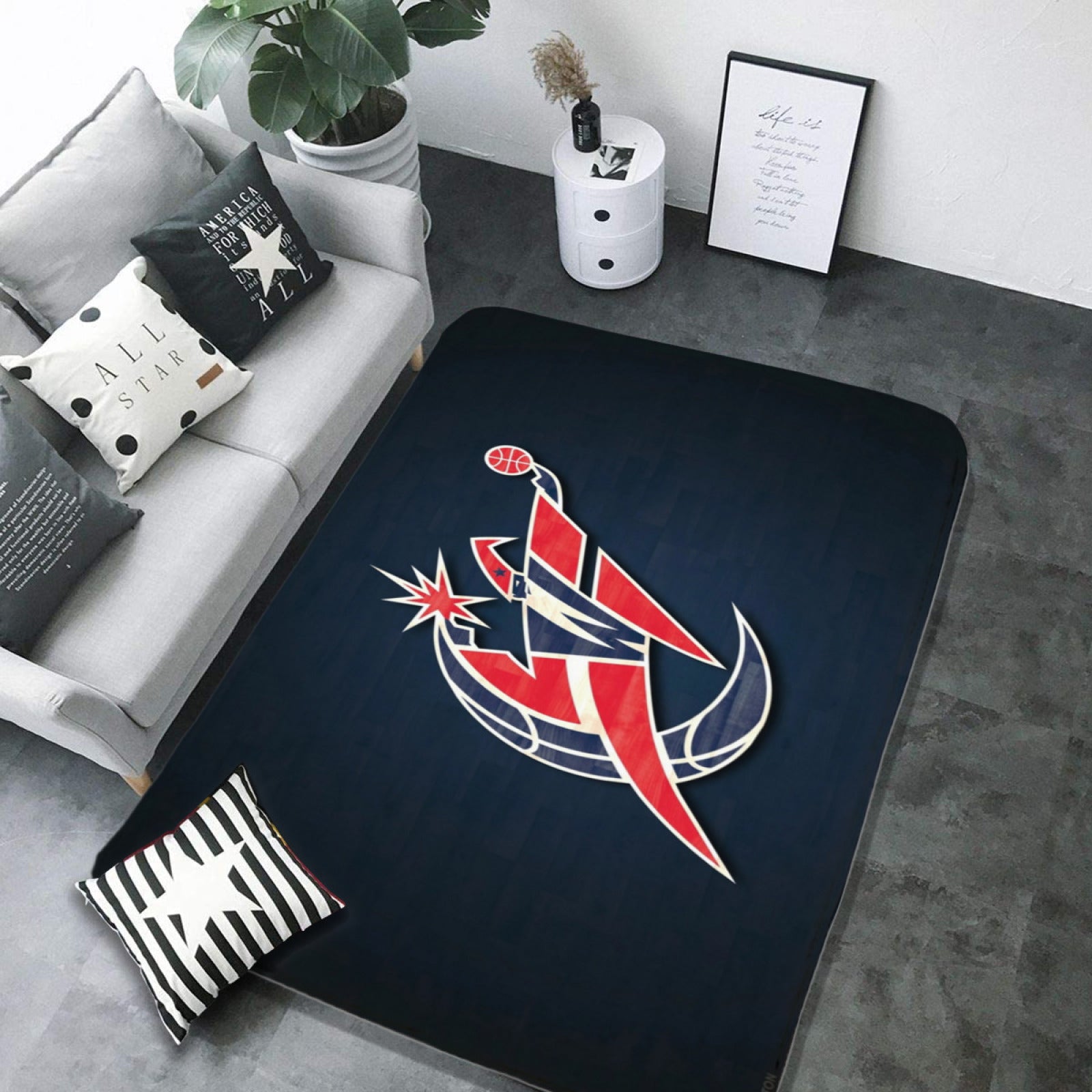 Washington Basketball WizardsCarpet Living Room Bedroom Mats Kitchen Bathroom Rug