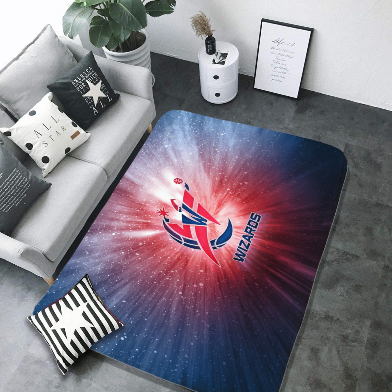 Washington Basketball WizardsCarpet Living Room Bedroom Mats Kitchen Bathroom Rug