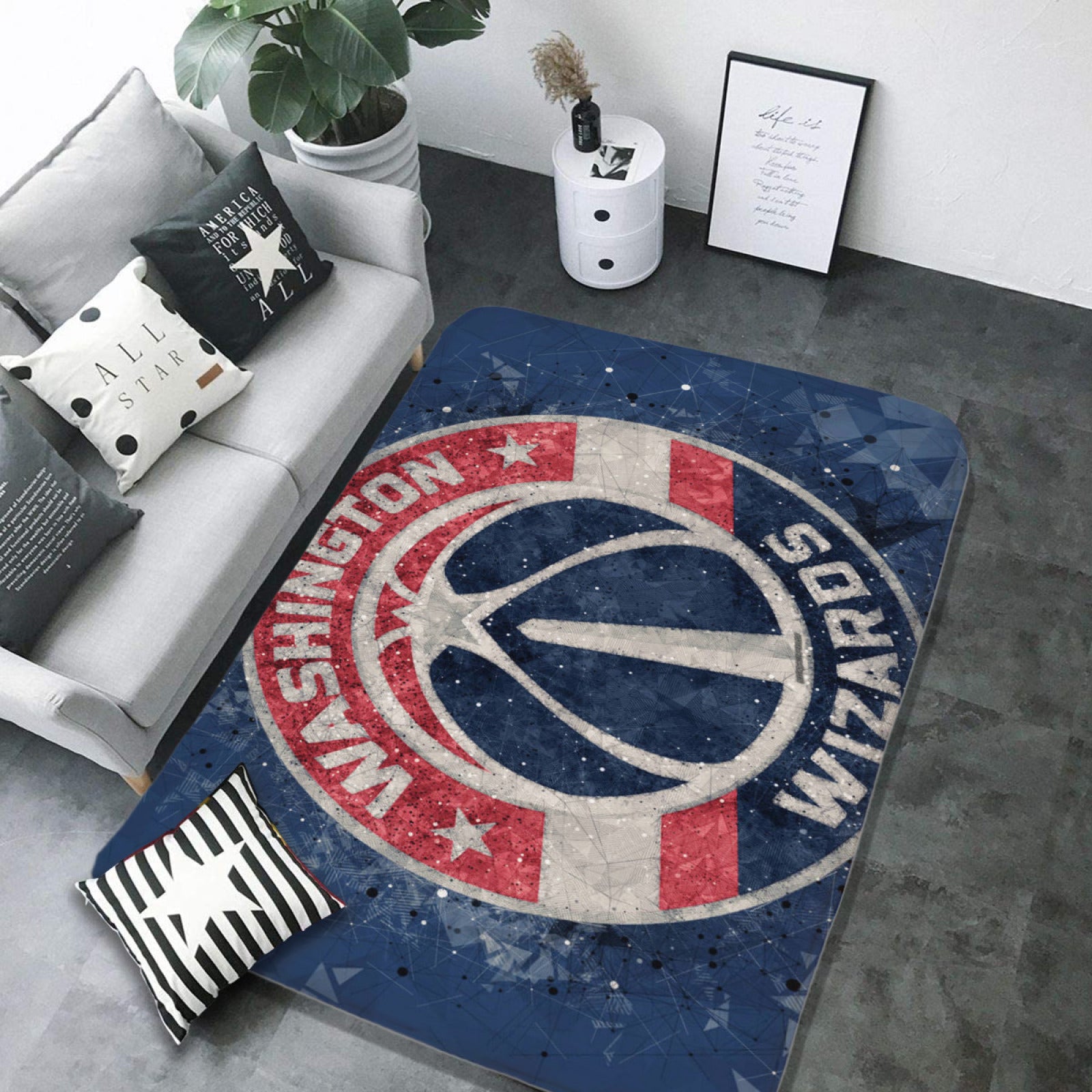 Washington Basketball WizardsCarpet Living Room Bedroom Mats Kitchen Bathroom Rug