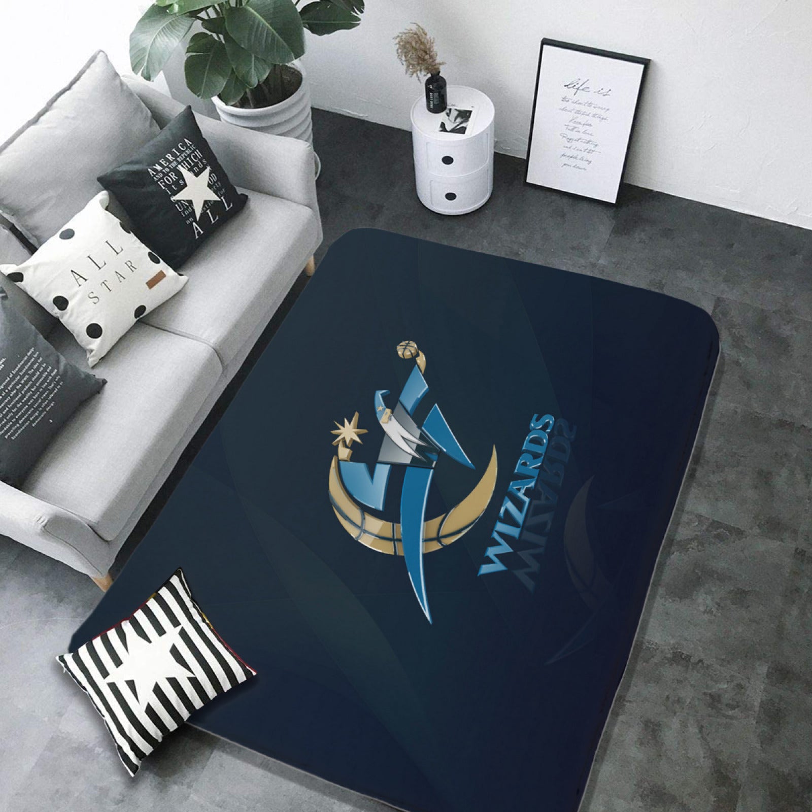 Washington Basketball WizardsCarpet Living Room Bedroom Mats Kitchen Bathroom Rug