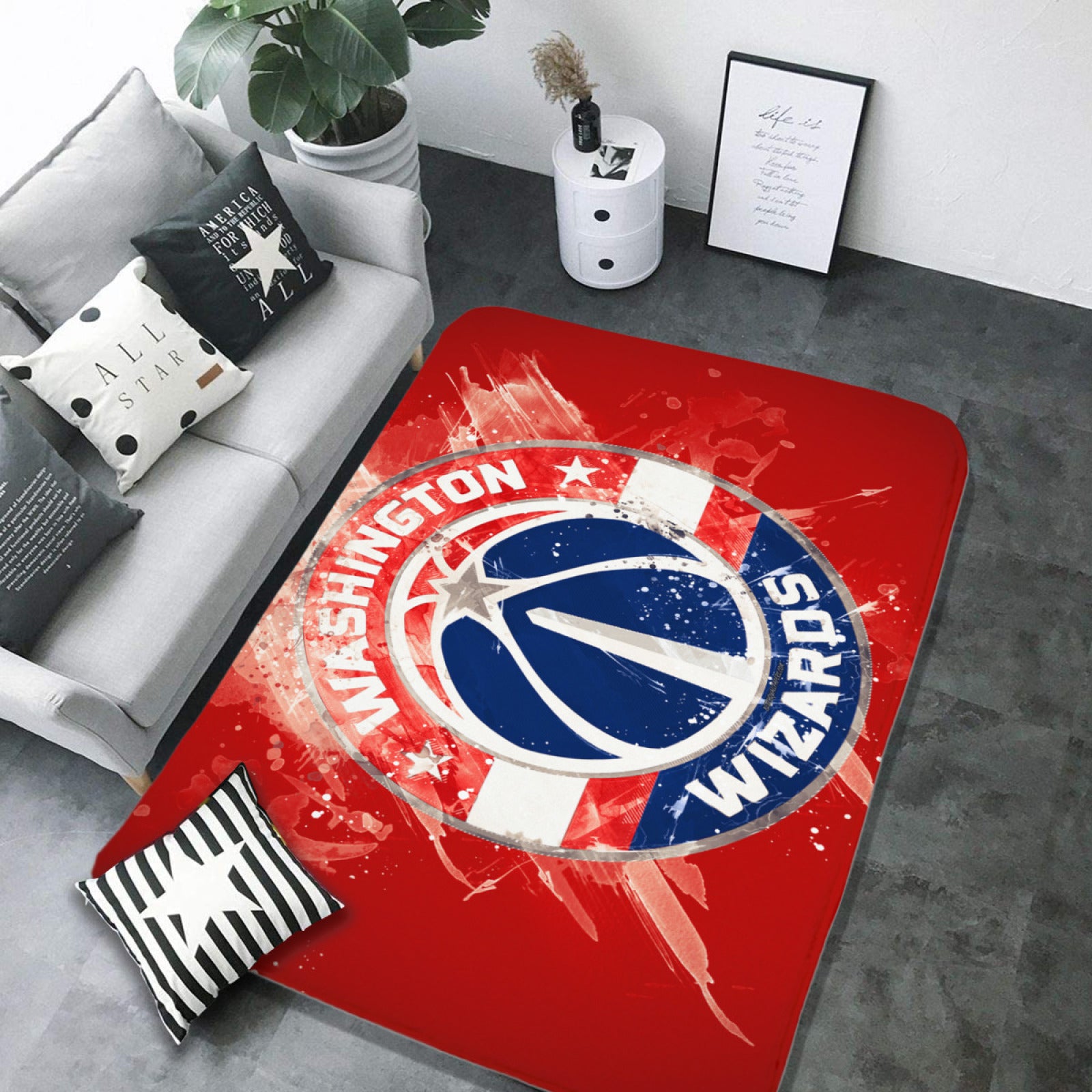 Washington Basketball WizardsCarpet Living Room Bedroom Mats Kitchen Bathroom Rug