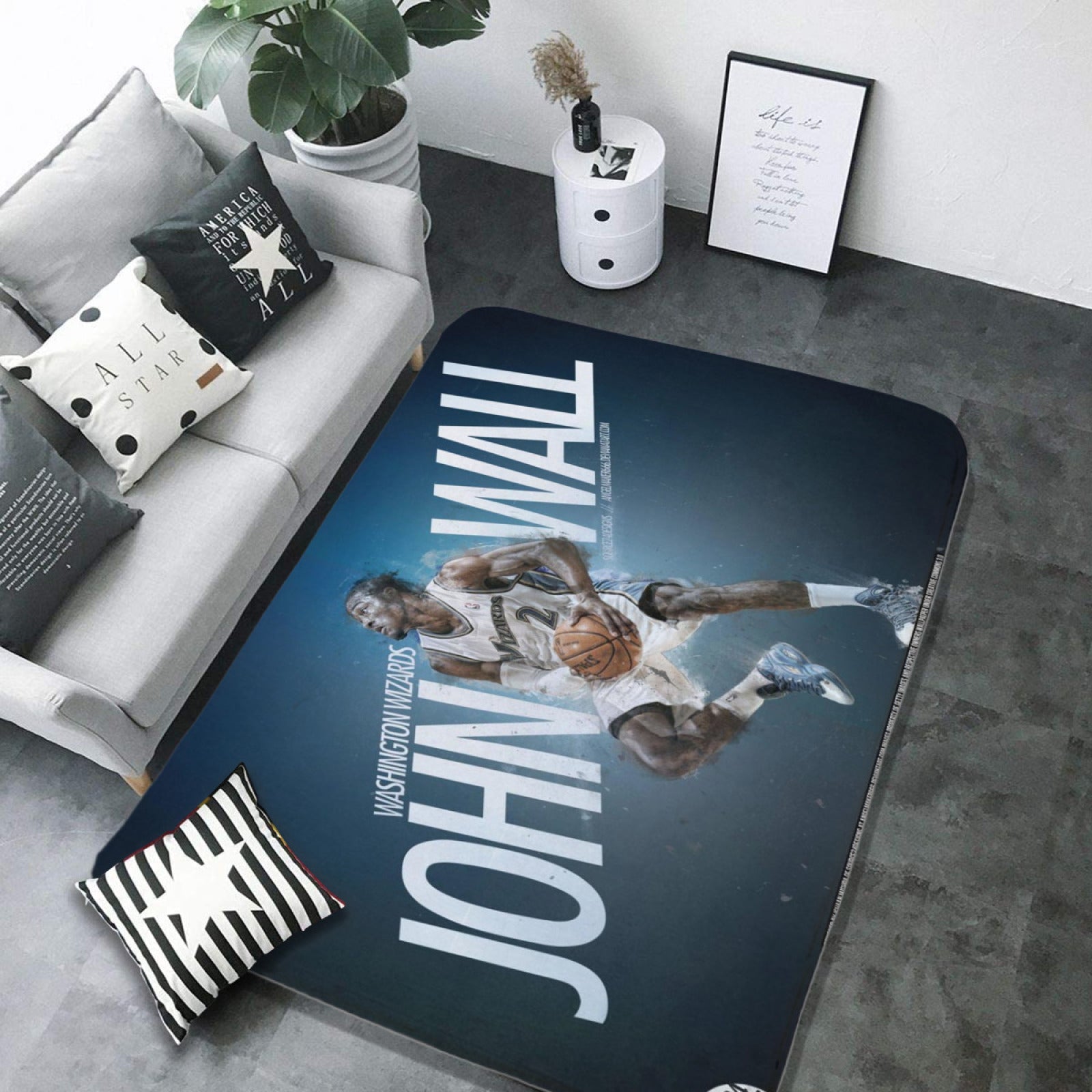 Washington Basketball WizardsCarpet Living Room Bedroom Mats Kitchen Bathroom Rug