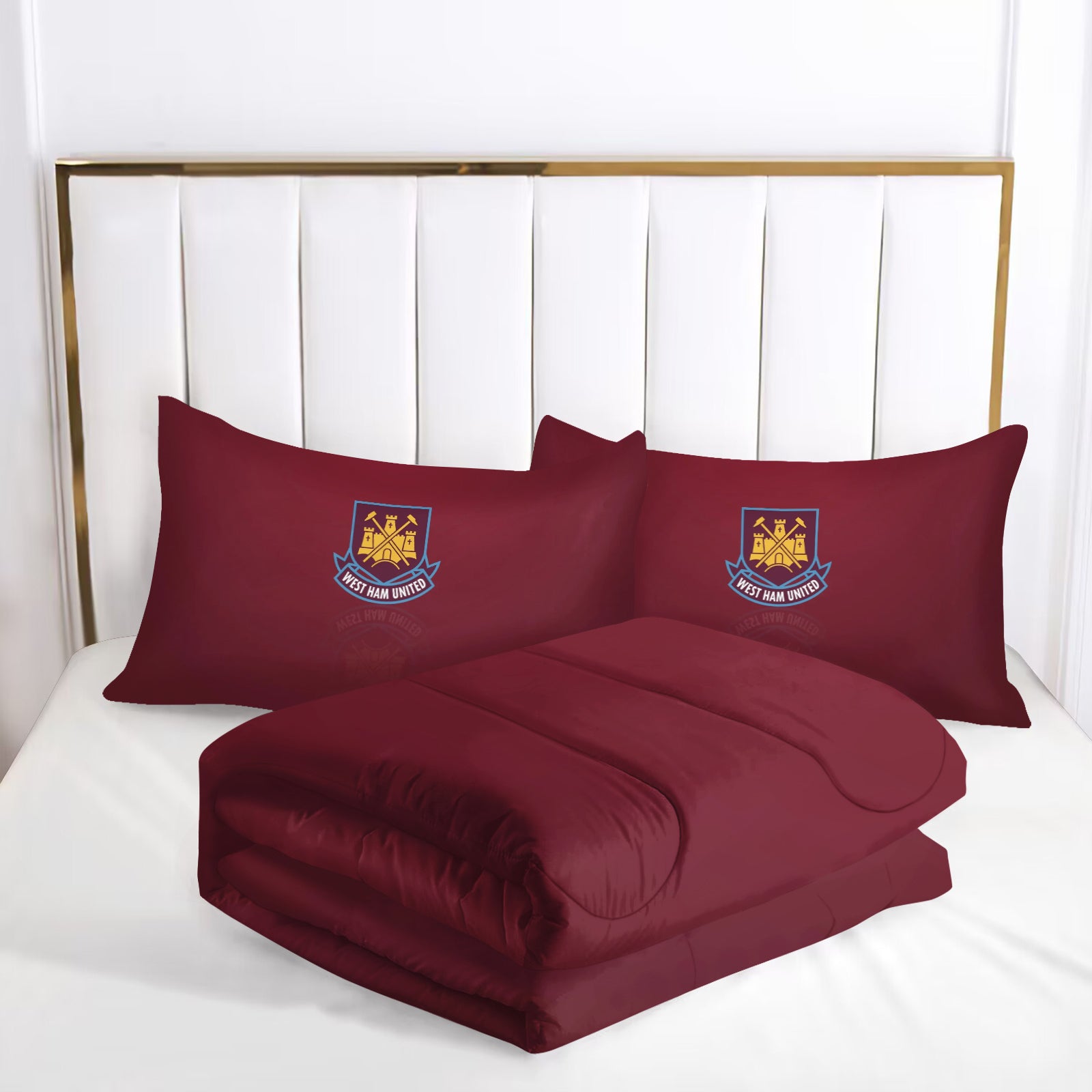West Ham United Soccer Comforter Pillowcase Sets Blanket All Season Reversible Quilted Duvet