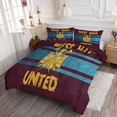 West Ham United Soccer Comforter Pillowcase Sets Blanket All Season Reversible Quilted Duvet