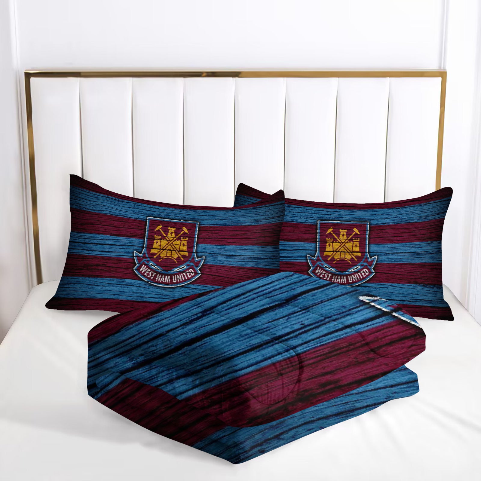 West Ham United Soccer Comforter Pillowcase Sets Blanket All Season Reversible Quilted Duvet