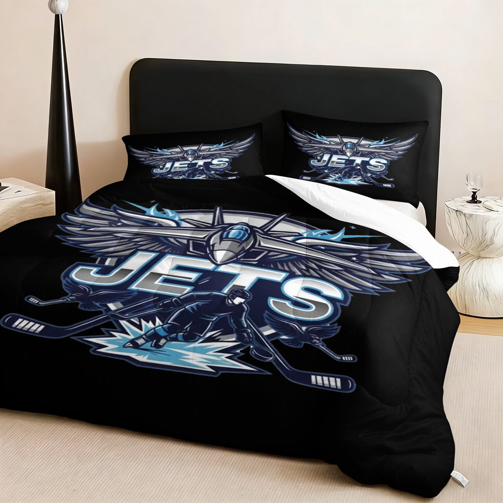 Winnipeg Jets Hockey League Comforter Pillowcase Sets Blanket All Season Reversible Quilted Duvet
