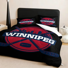 Winnipeg Jets Hockey League Comforter Pillowcase Sets Blanket All Season Reversible Quilted Duvet