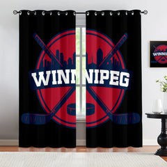 Winnipeg Jets Blackout Curtains Drapes For Window Treatment Set