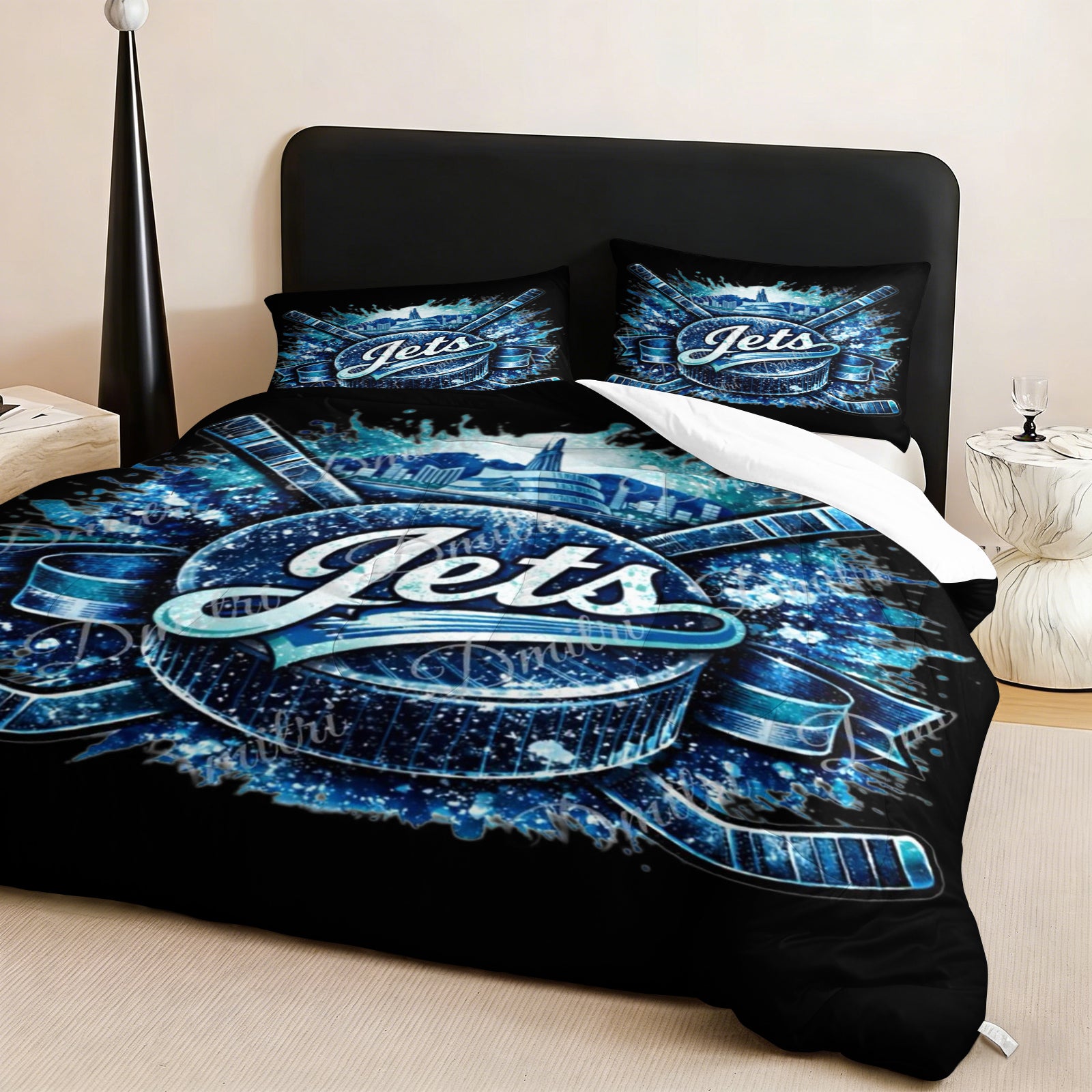 Winnipeg Jets Hockey League Comforter Pillowcase Sets Blanket All Season Reversible Quilted Duvet