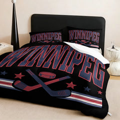 Winnipeg Jets Hockey League Comforter Pillowcase Sets Blanket All Season Reversible Quilted Duvet