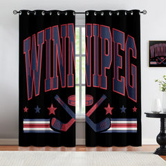 Winnipeg Jets Blackout Curtains Drapes For Window Treatment Set