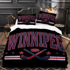 Winnipeg Jets Hockey Duvet Cover Quilt Case Pillowcase Bedding Set Without Filler
