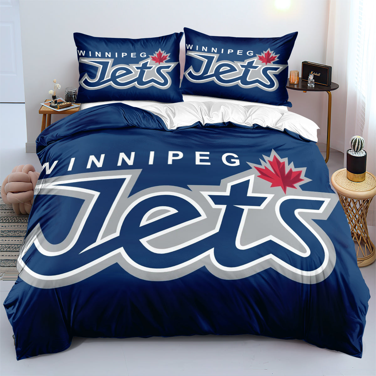 Winnipeg Jets Hockey League 3D Printed Duvet Cover Quilt Cover Pillowcase