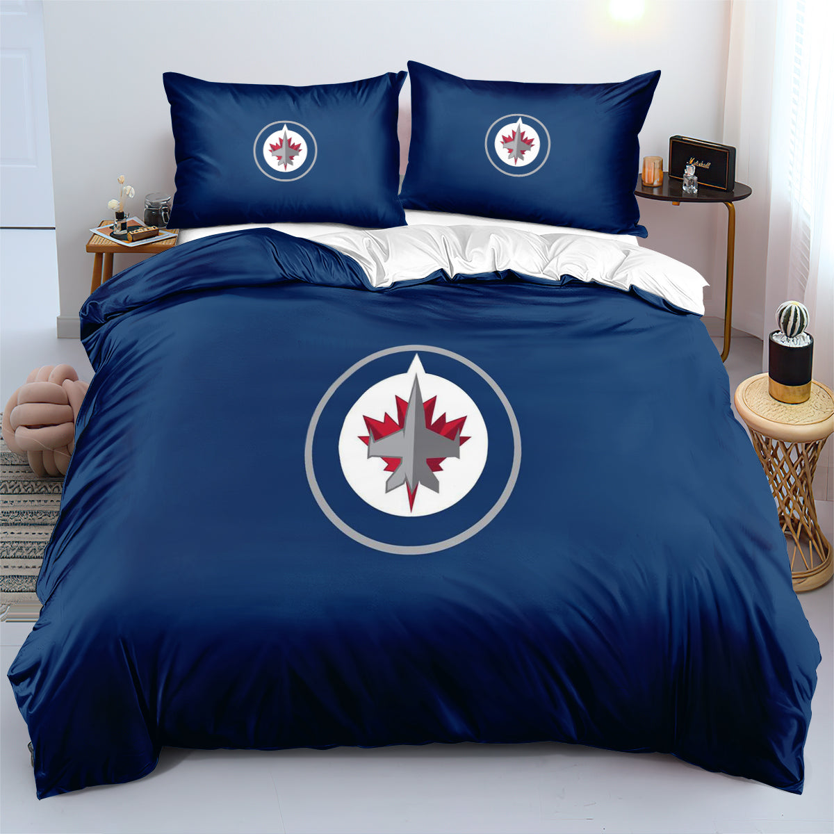 Winnipeg Jets Hockey League 3D Printed Duvet Cover Quilt Cover Pillowcase