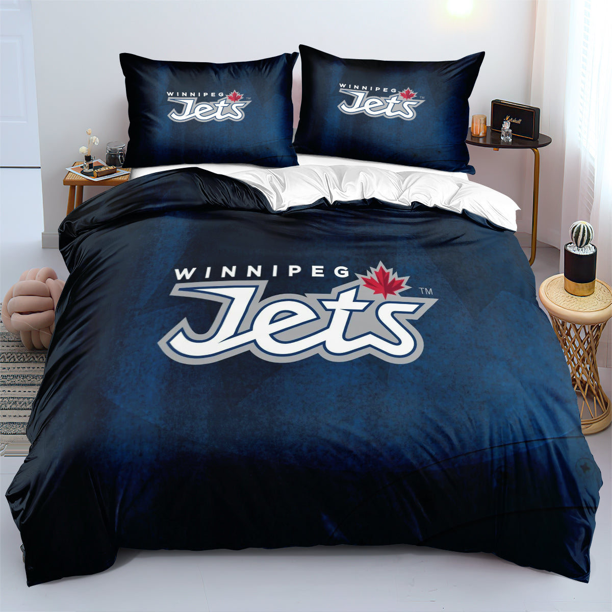 Winnipeg Jets Hockey League 3D Printed Duvet Cover Quilt Cover Pillowcase