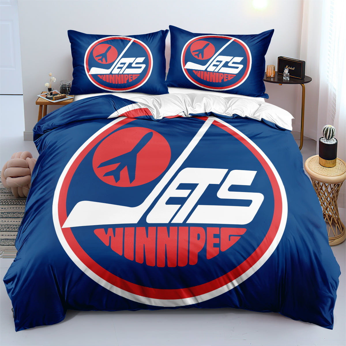 Winnipeg Jets Hockey League 3D Printed Duvet Cover Quilt Cover Pillowcase