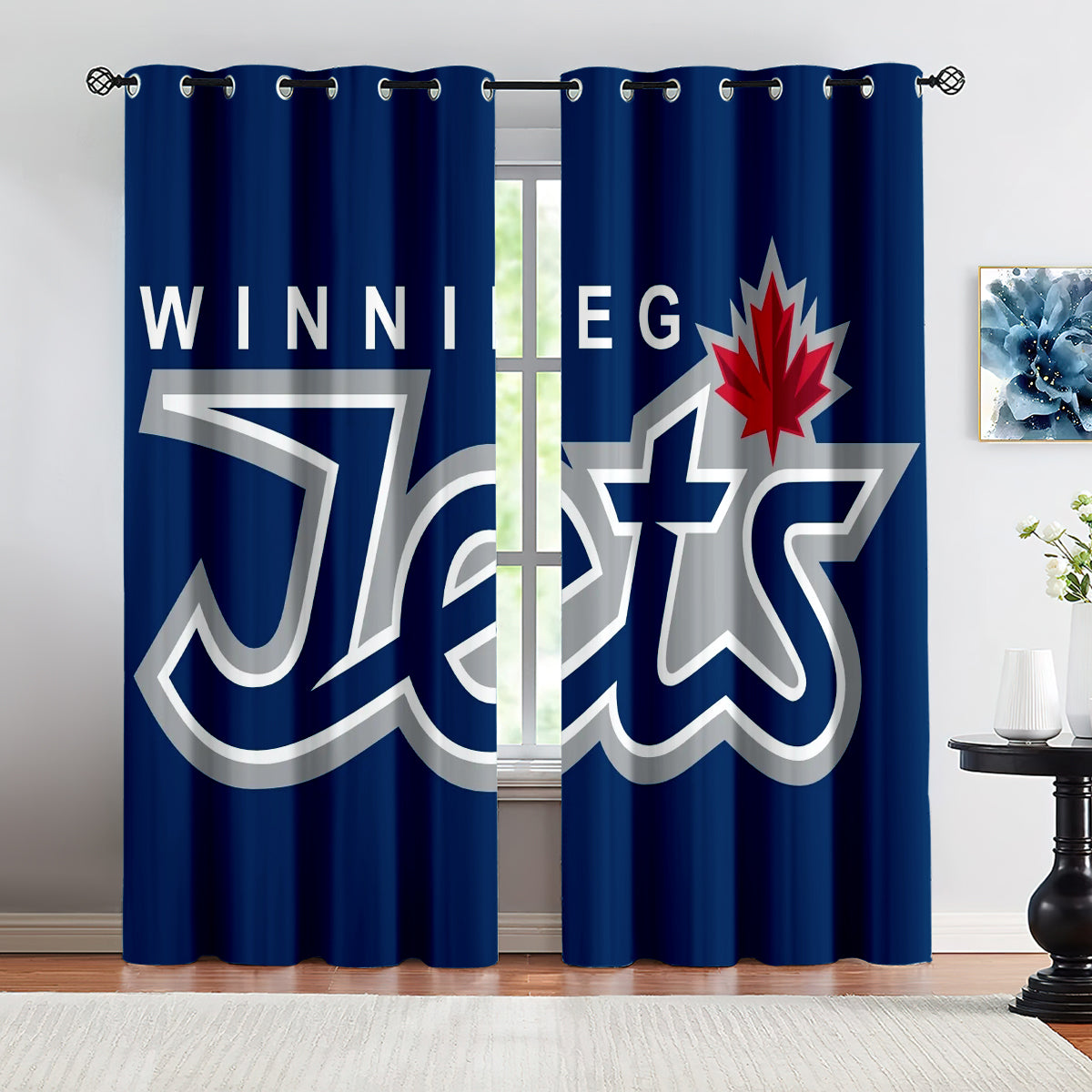 Winnipeg Jets  Hockey League Blackout Curtains Drapes For Window Treatment Set