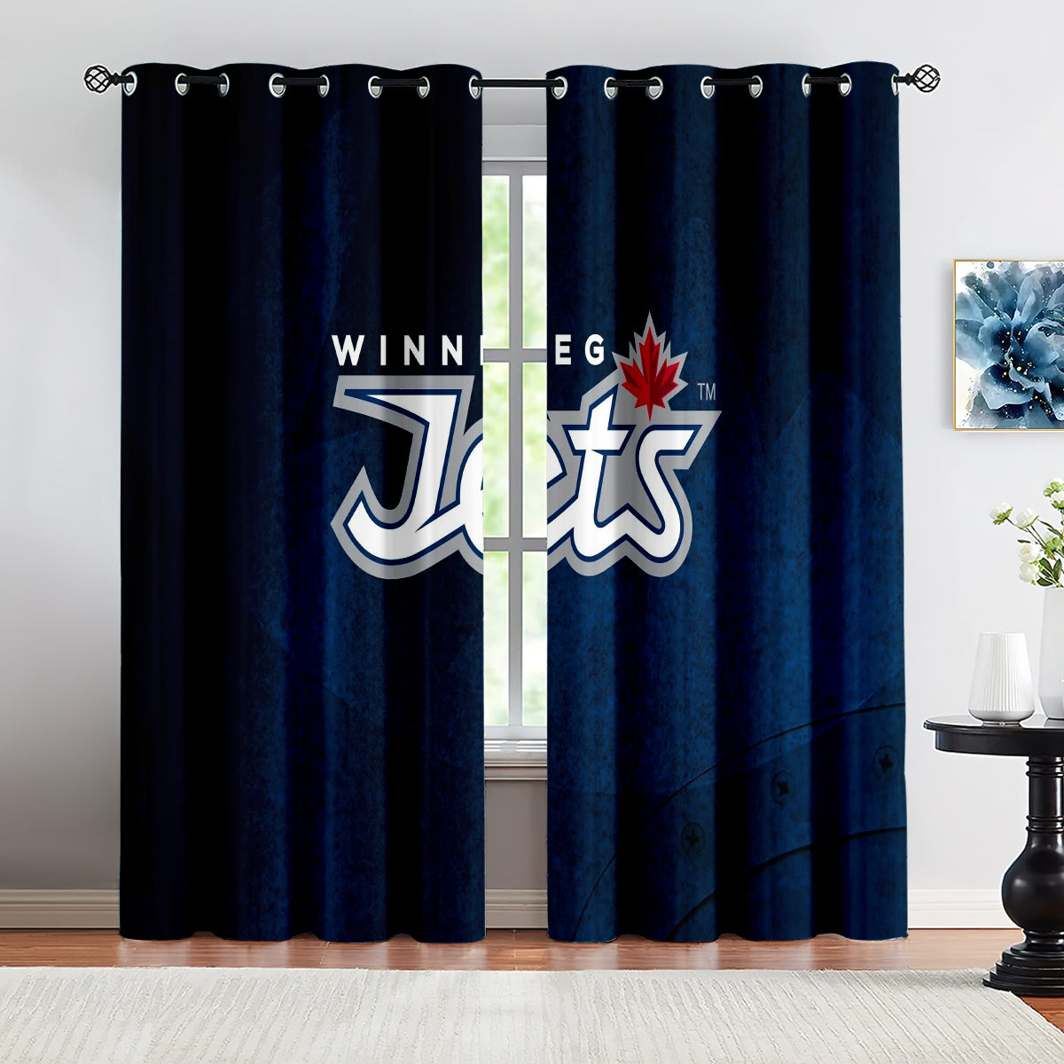 Winnipeg Jets  Hockey League Blackout Curtains Drapes For Window Treatment Set