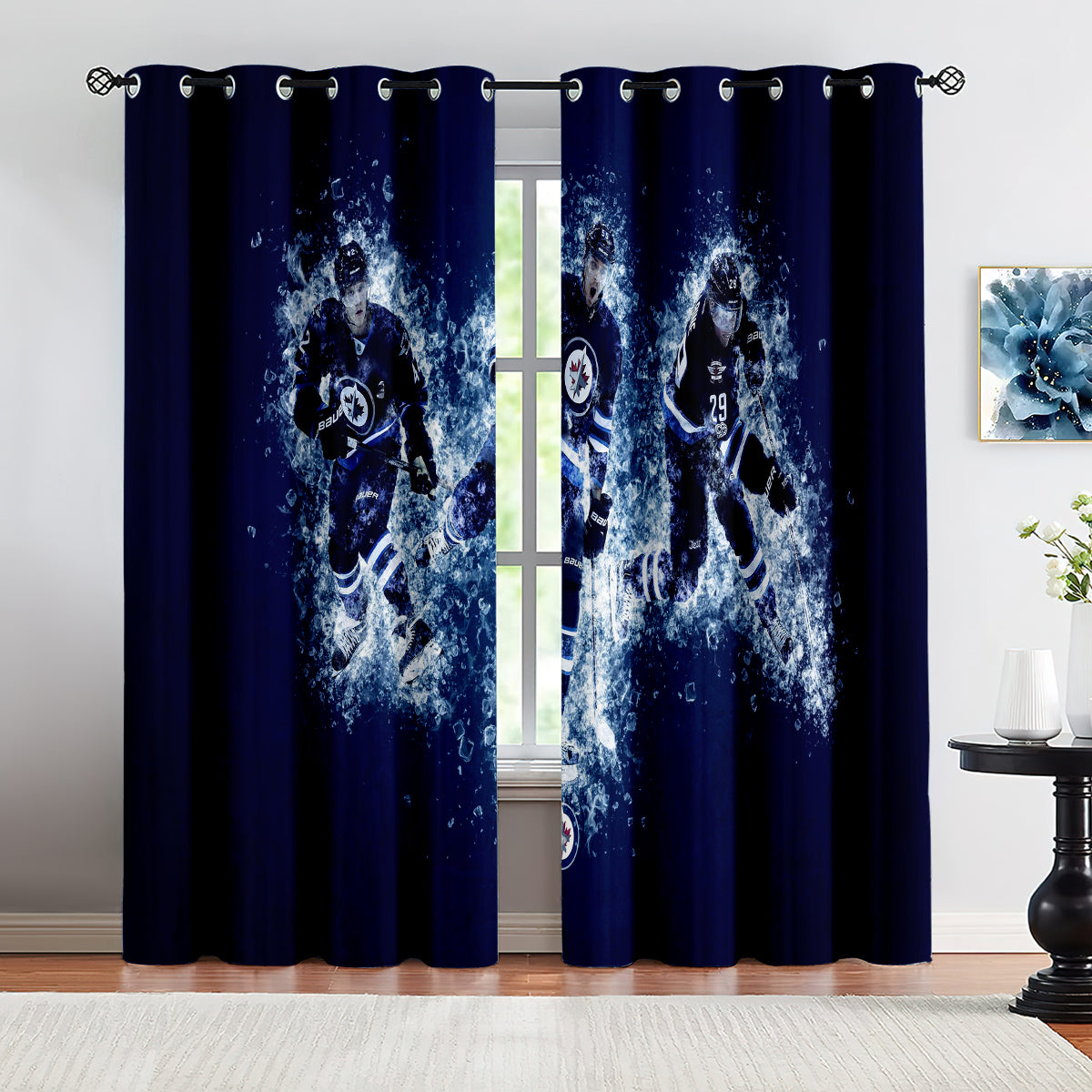 Winnipeg Jets  Hockey League Blackout Curtains Drapes For Window Treatment Set