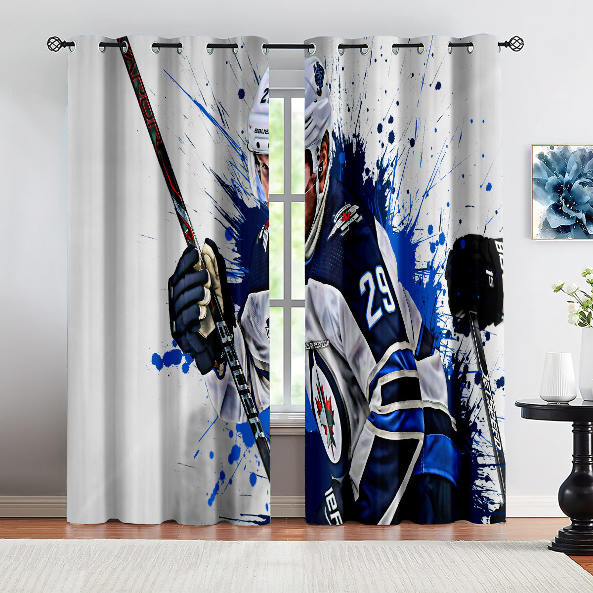 Winnipeg Jets  Hockey League Blackout Curtains Drapes For Window Treatment Set