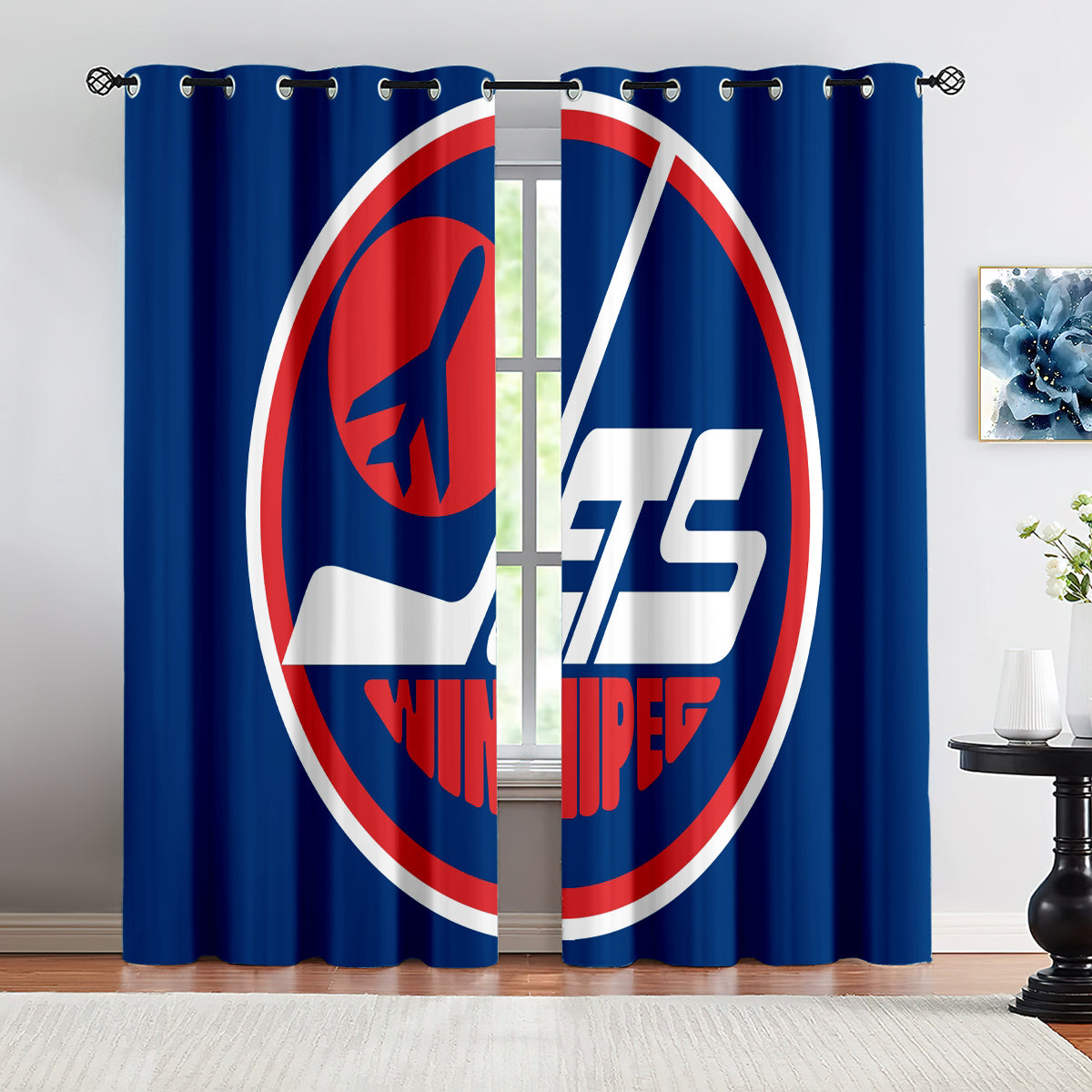 Winnipeg Jets  Hockey League Blackout Curtains Drapes For Window Treatment Set