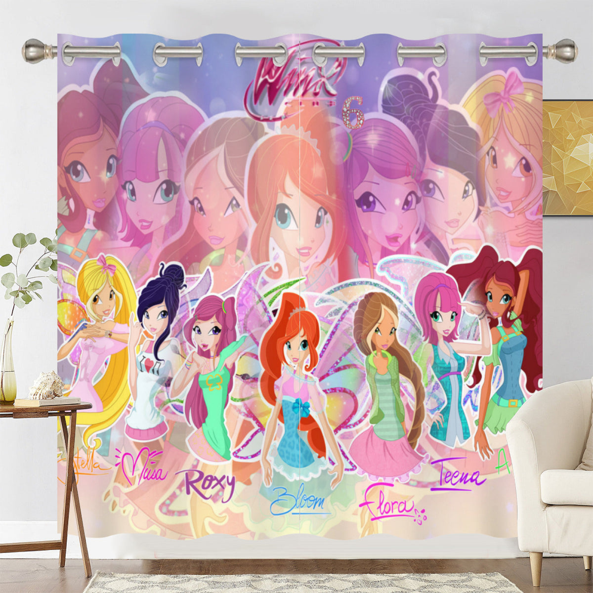 Winx Club Blackout Curtains Drapes for Window Treatment Set
