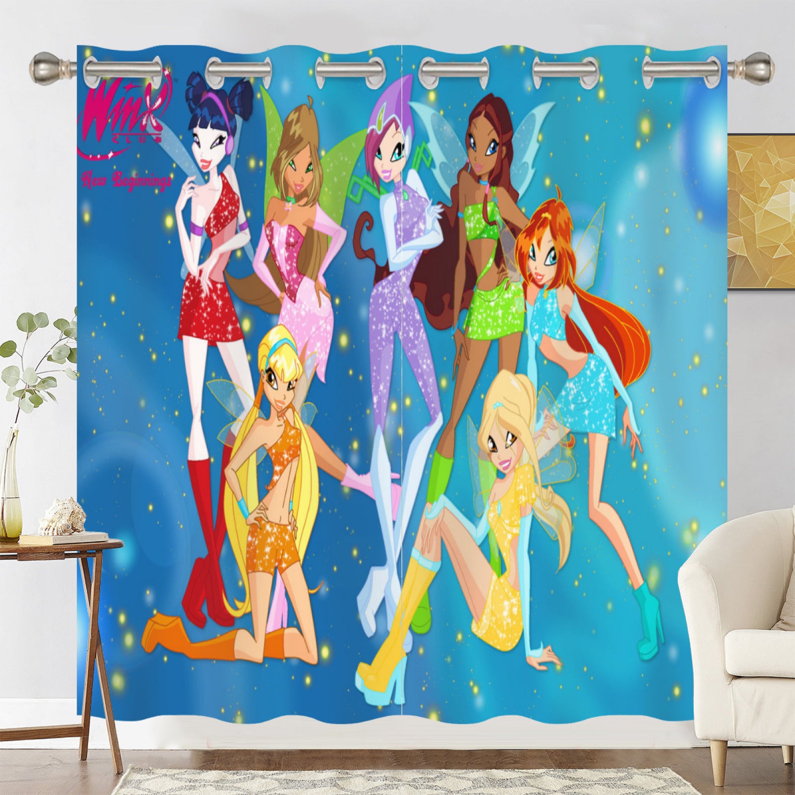 Winx Club Blackout Curtains Drapes for Window Treatment Set