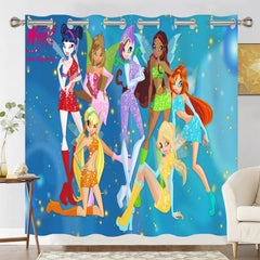 Winx Club Blackout Curtains Drapes for Window Treatment Set